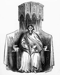 Owen Glendower (1359-1416) z jego pieczęci, wygrawerowany w „Archeologia”, grawerowany przez Forresta